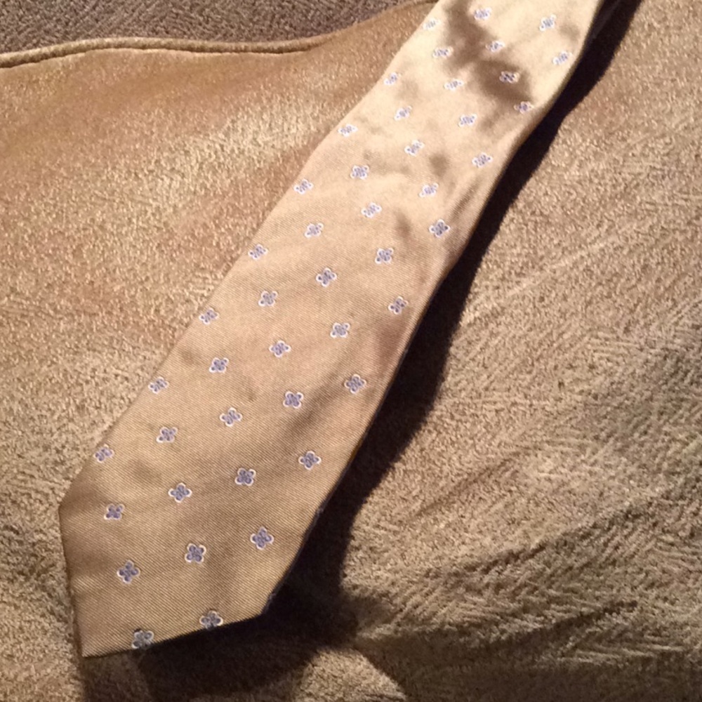 TIEFN1- Mustard Gold Adorned w Light Blue Flowers